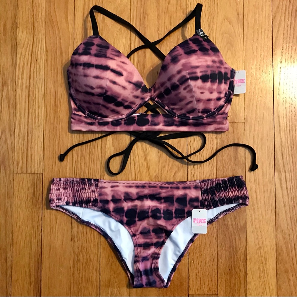 PINK Victoria’s Secret Tie Dye Bikini Top & Bottom